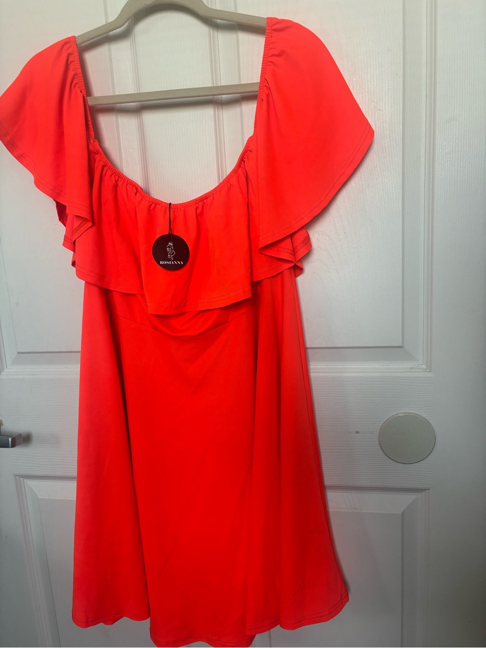 Red Ruffle Off-Shoulder Women’s Dress